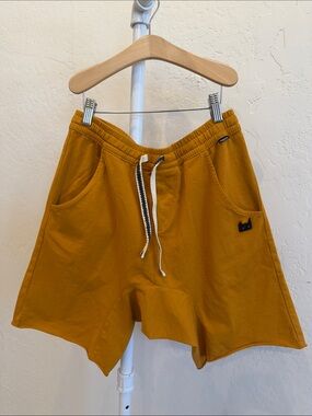 Kids Mustard Athletic Drawcord Shorts